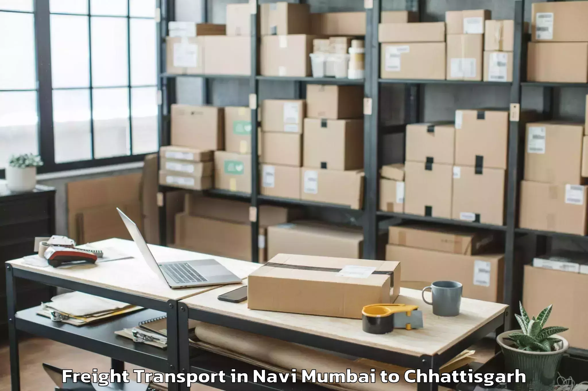 Book Navi Mumbai to Khairagarh Freight Transport